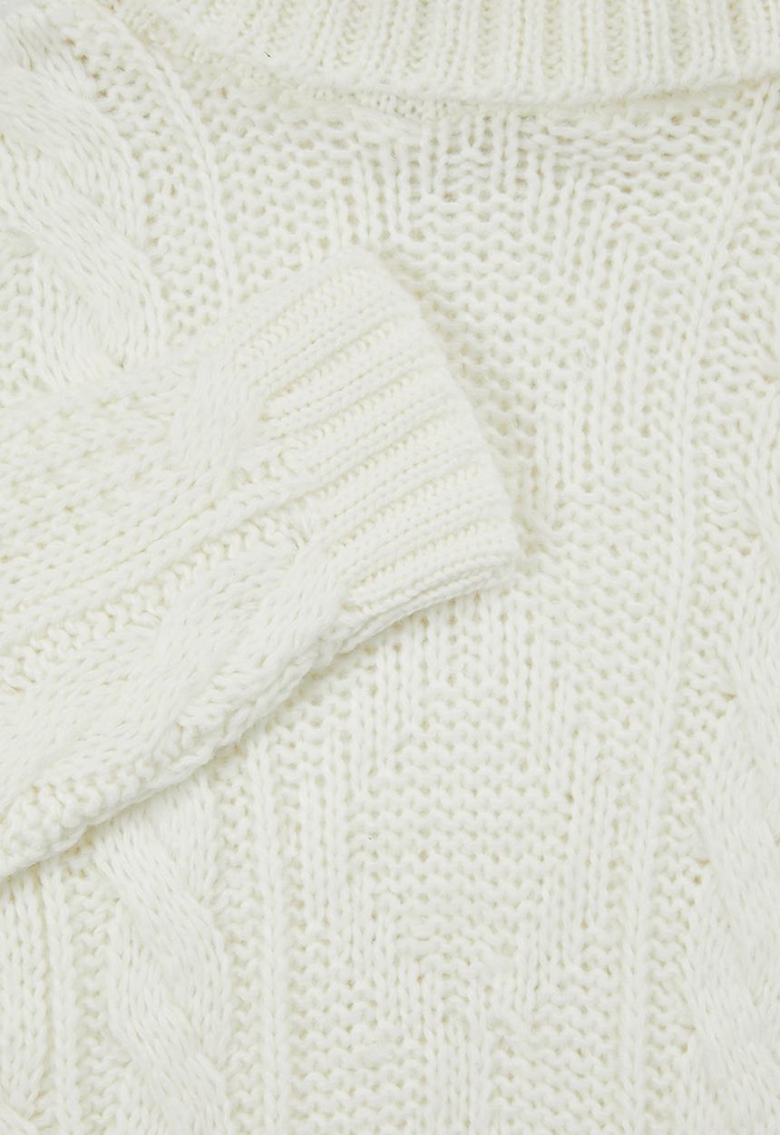 Superbalist - Roll neck cable jumper - cream