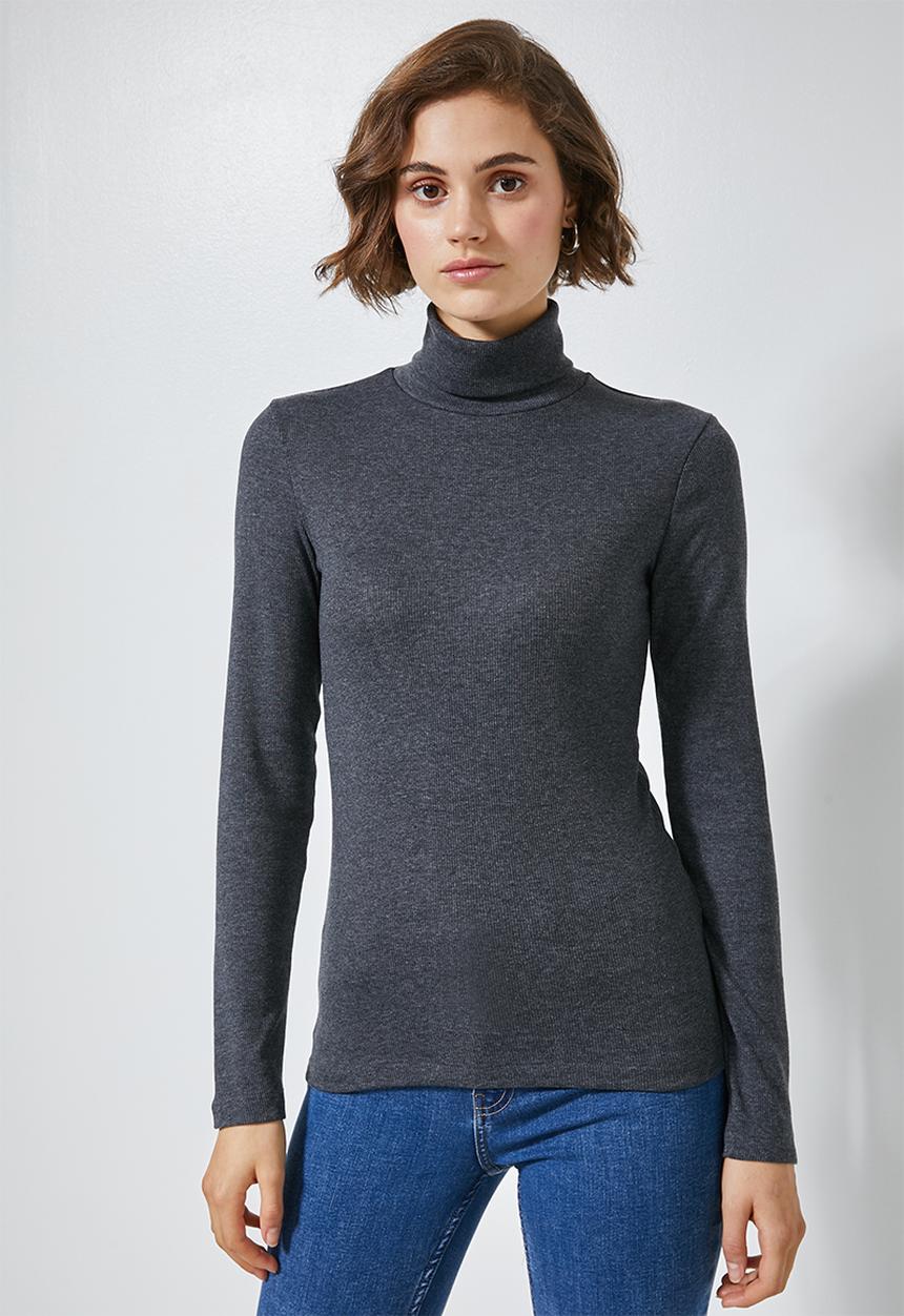 Superbalist - 2 Pack rib poloneck - charcoal & white 