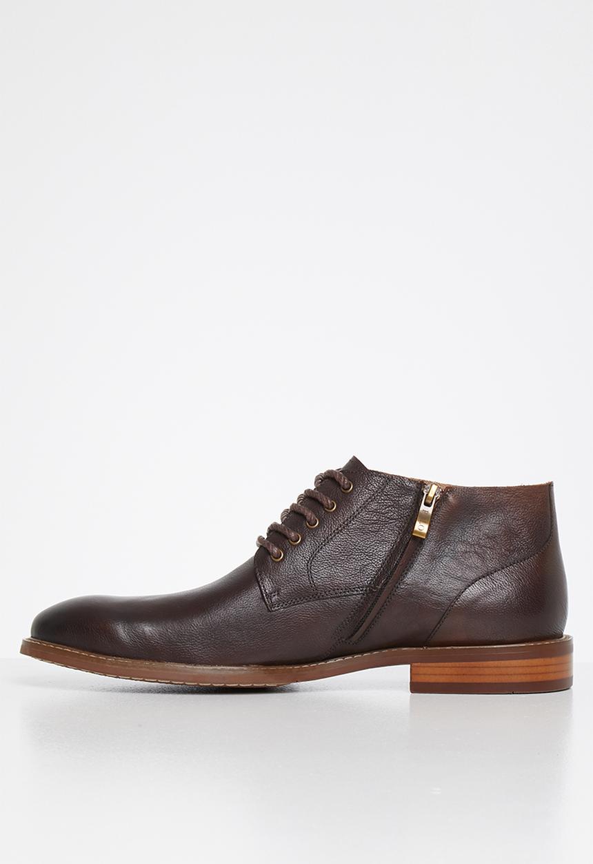 POLO - Collin leather distressed boot - dark brown
