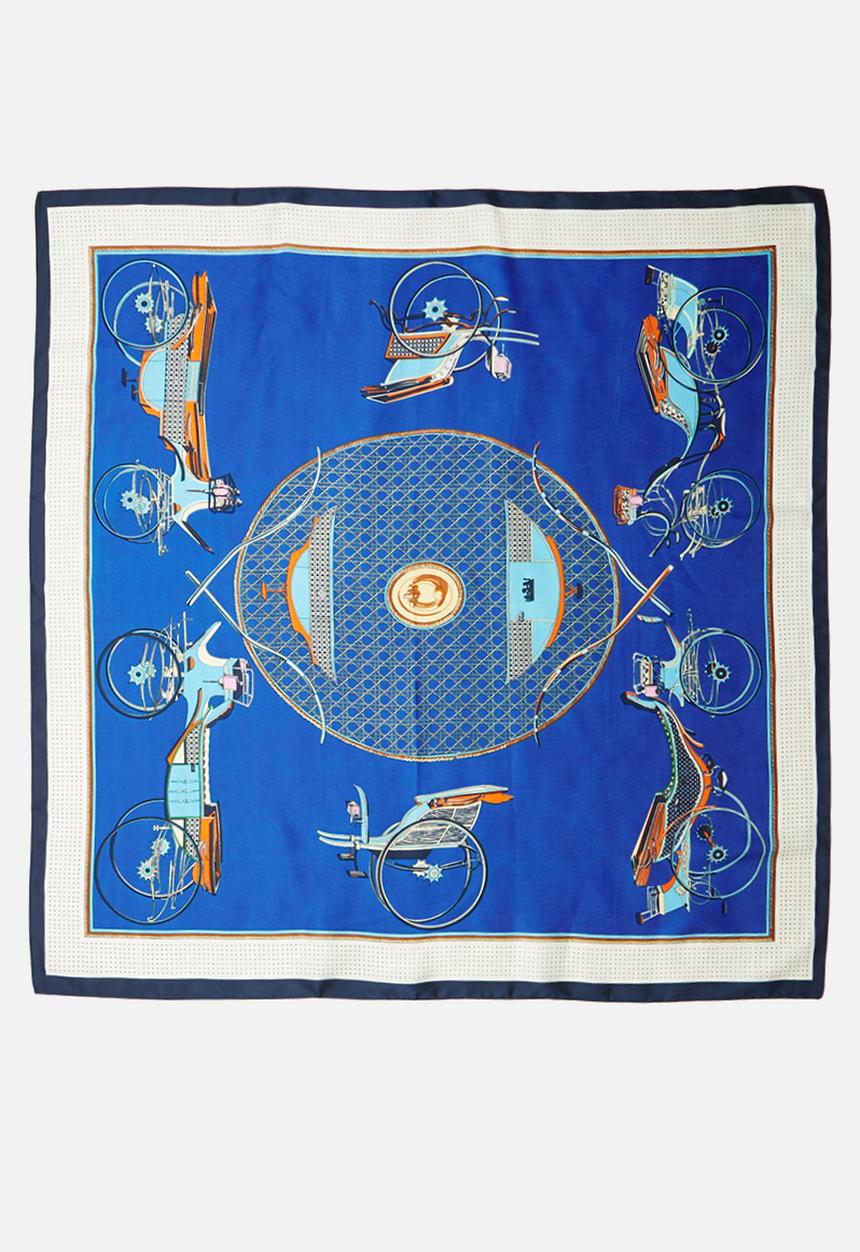 Superbalist - Horse carriage print neckerchief - blue