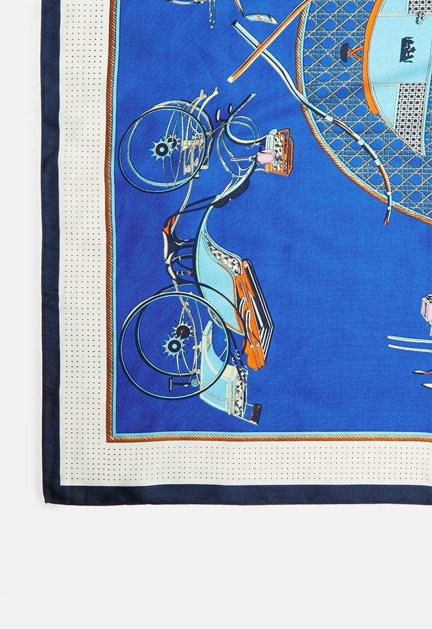 Superbalist - Horse carriage print neckerchief - blue