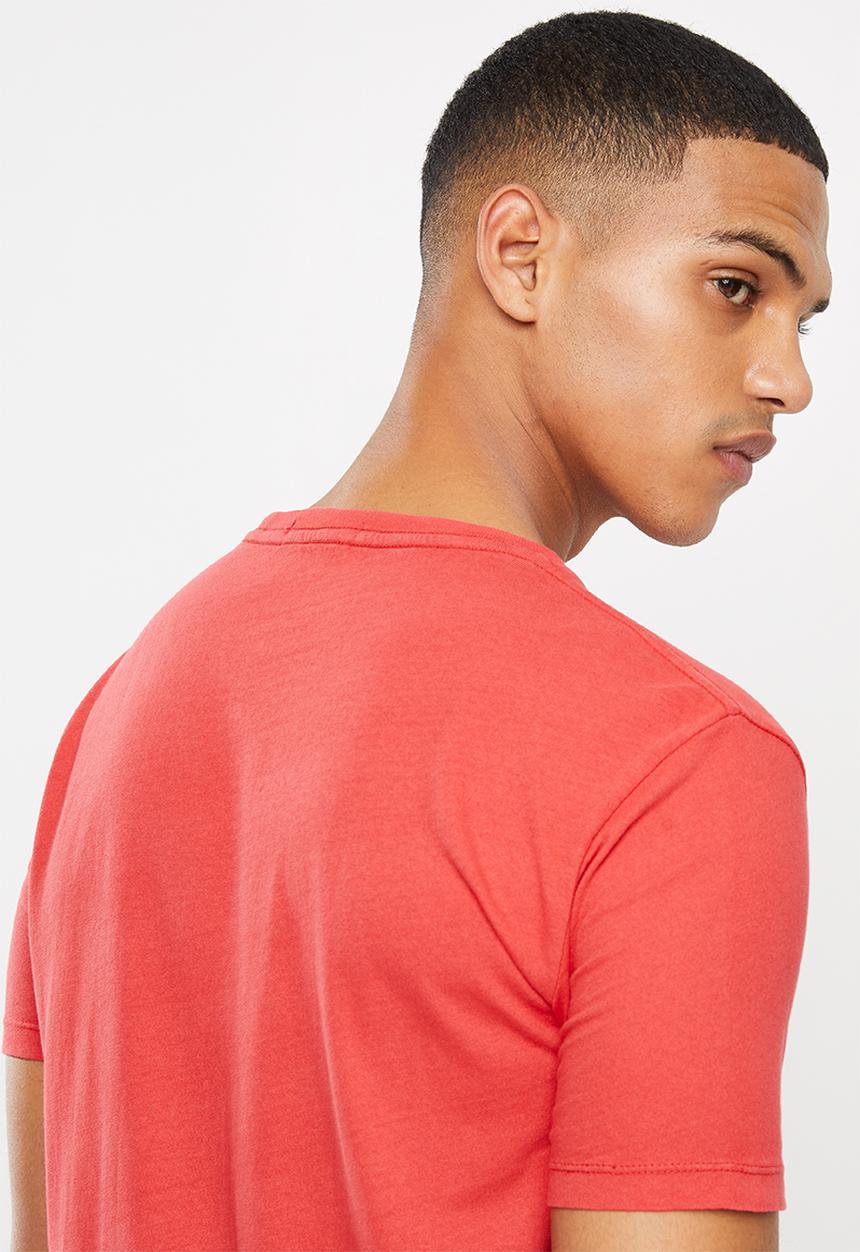Replay - Center logo chest tee - red