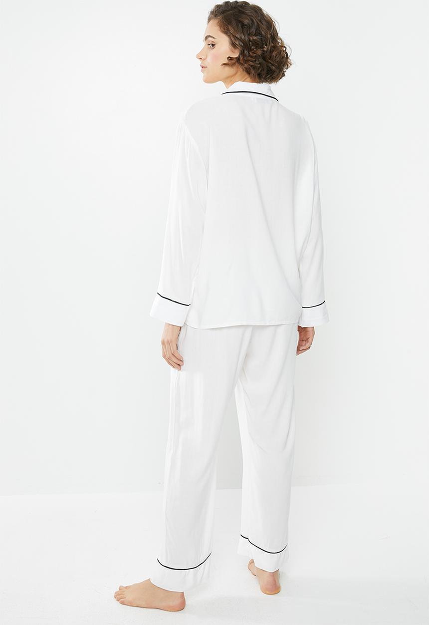 Superbalist - Sleep shirt & pants set - white