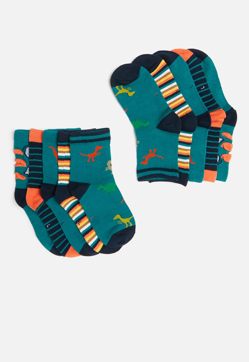 Pop Candy - Dinosaur sock pack - blue & orange 