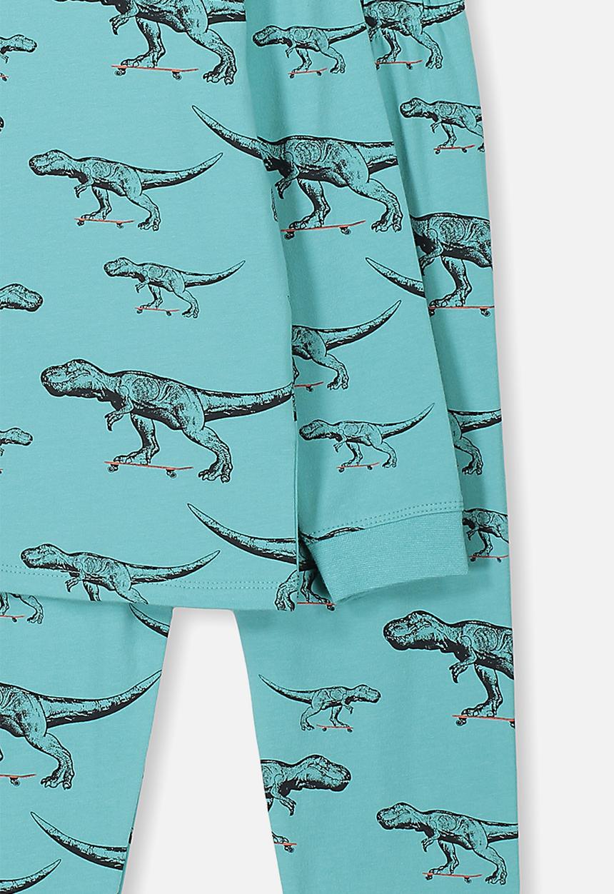 Cotton On - Orlando long sleeve pj set - blue & black 