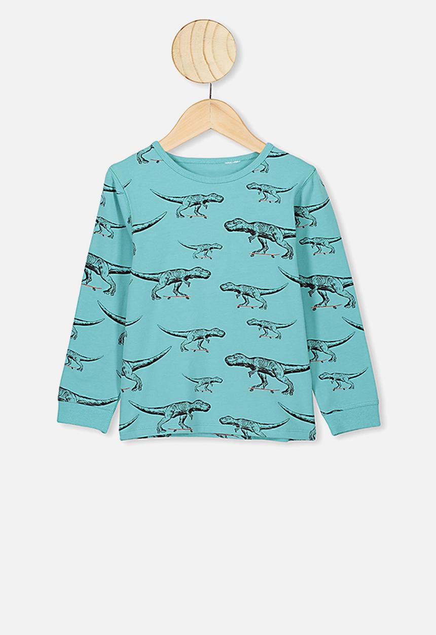 Cotton On - Orlando long sleeve pj set - blue & black 