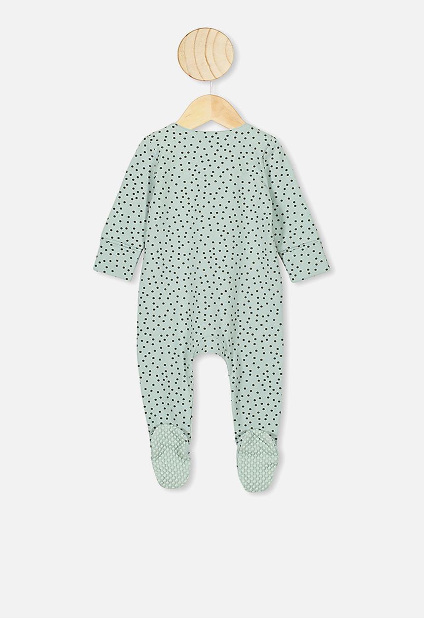 Cotton On - The long sleeve zip romper - green 