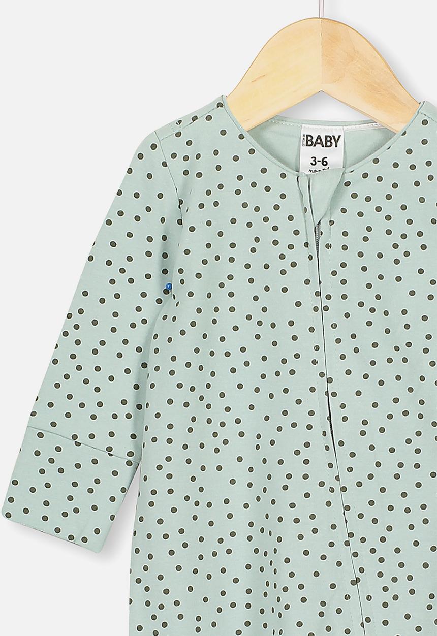 Cotton On - The long sleeve zip romper - green 