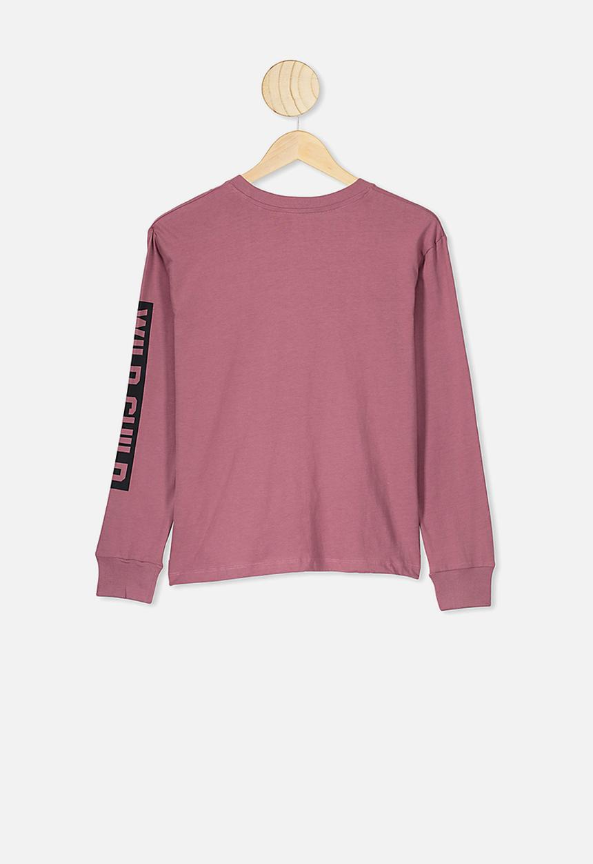 Free by Cotton On - Rufus long sleeve tee - vintage berry