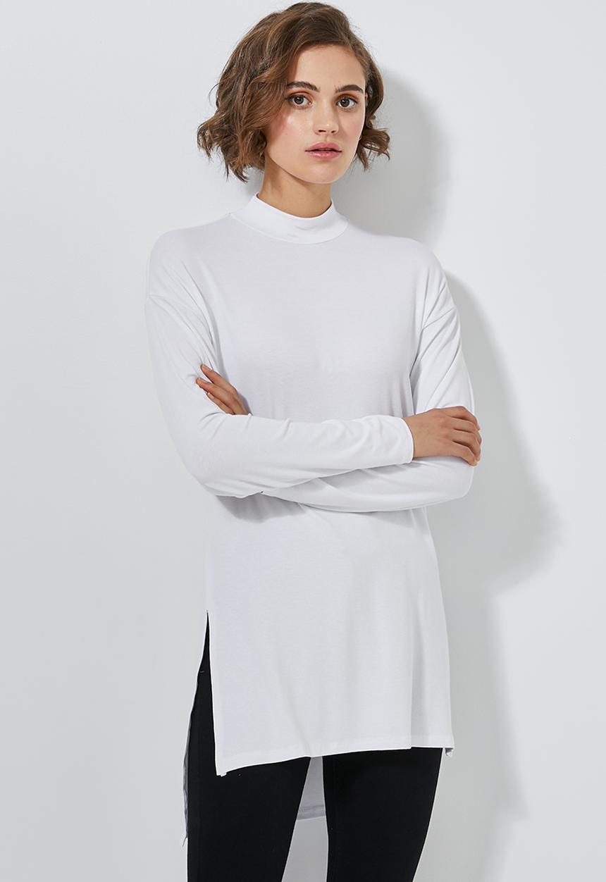 Superbalist - Longline viscose tee - white