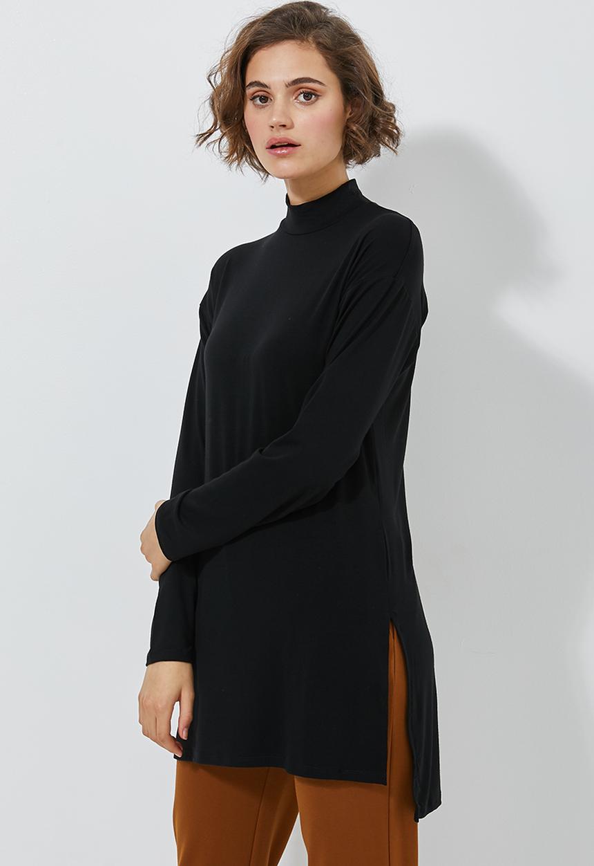 Superbalist - Longline viscose tee - black