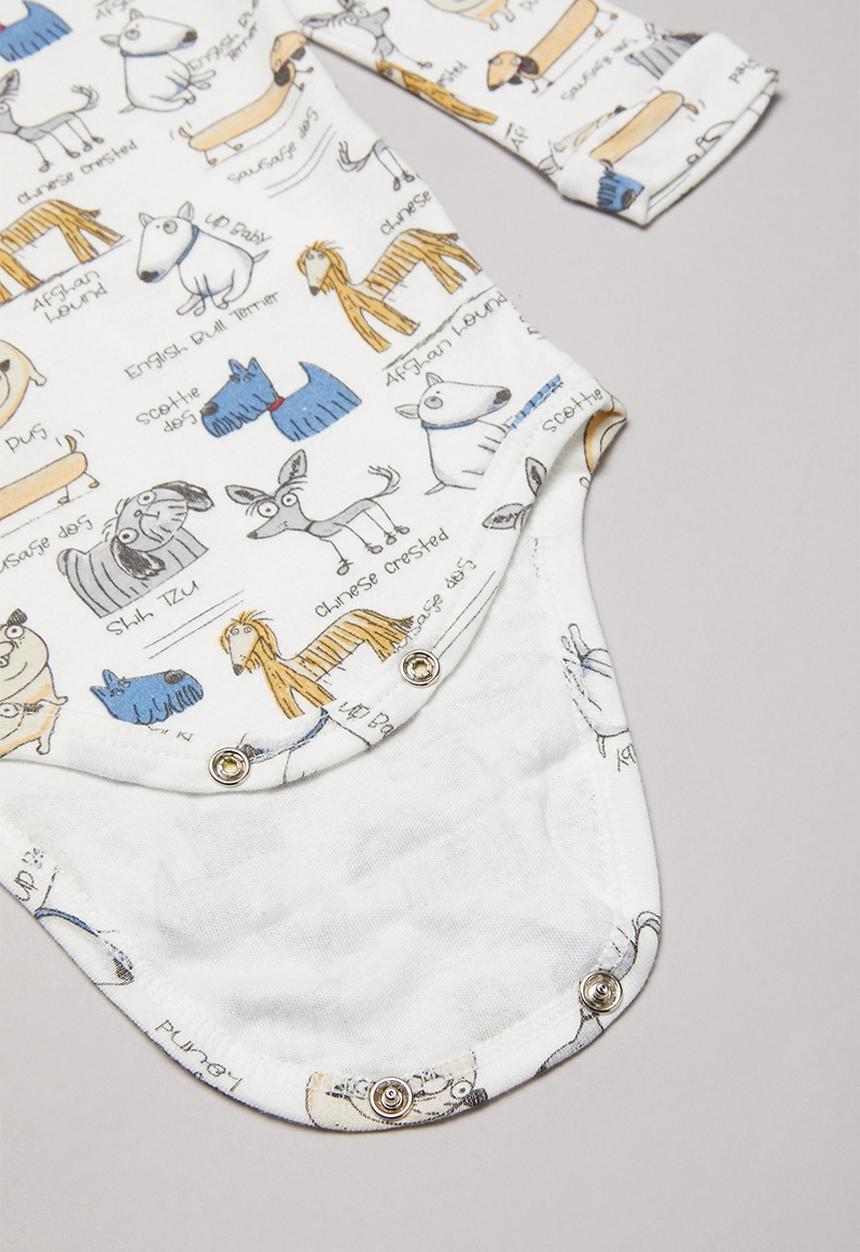 UP Baby - Boys doggie bodysuit set - blue & white