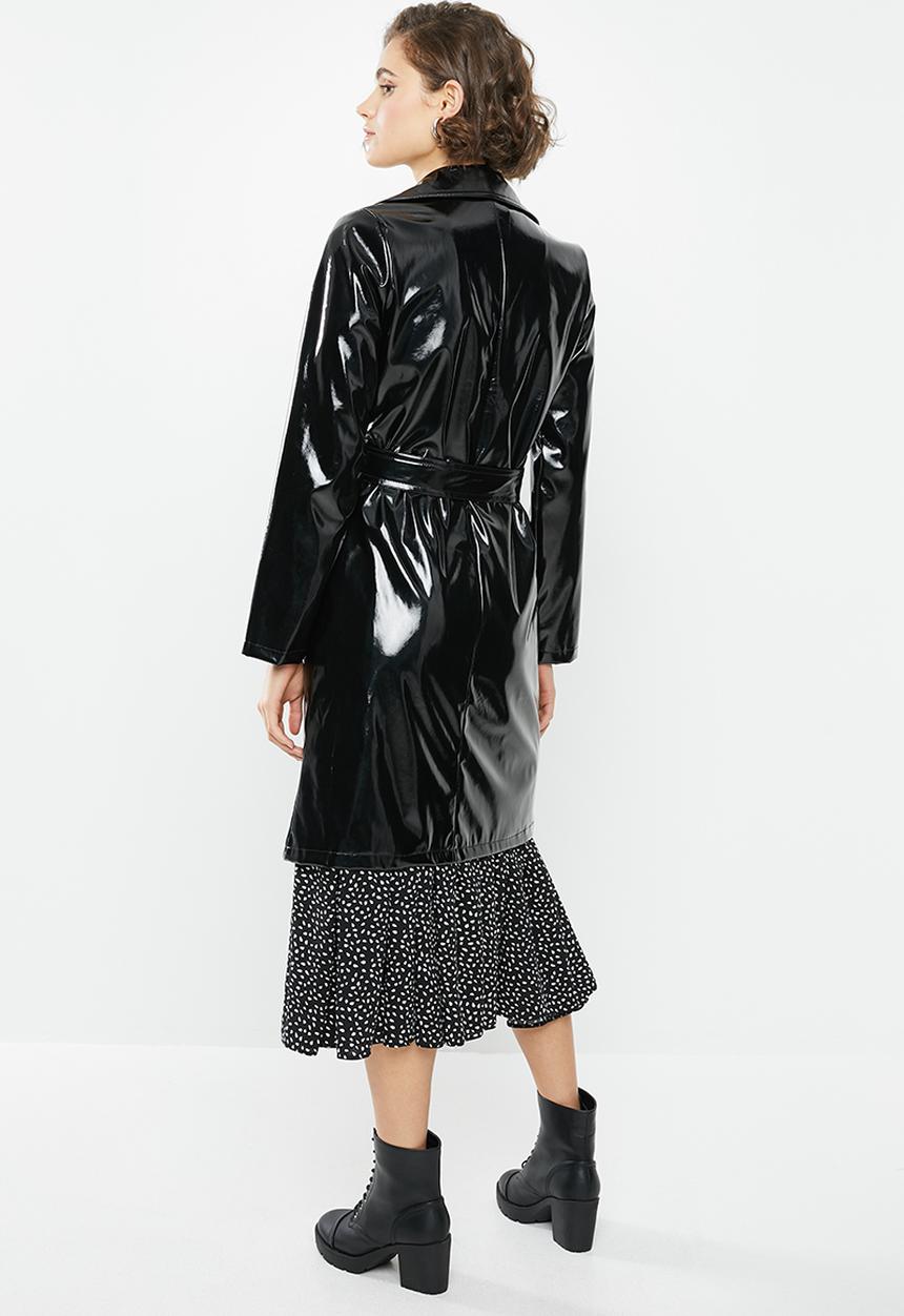 Blake - Vinyl trench coat - black