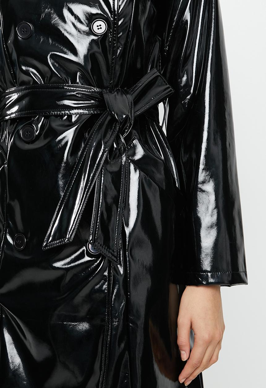 Blake - Vinyl trench coat - black