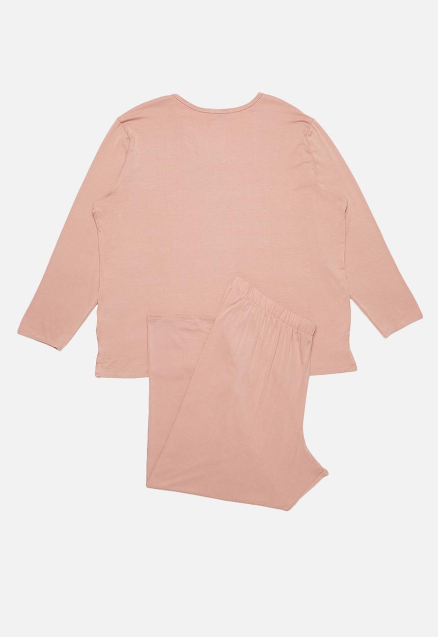Superbalist - V-neck sleep top & pants set - dusty pink 