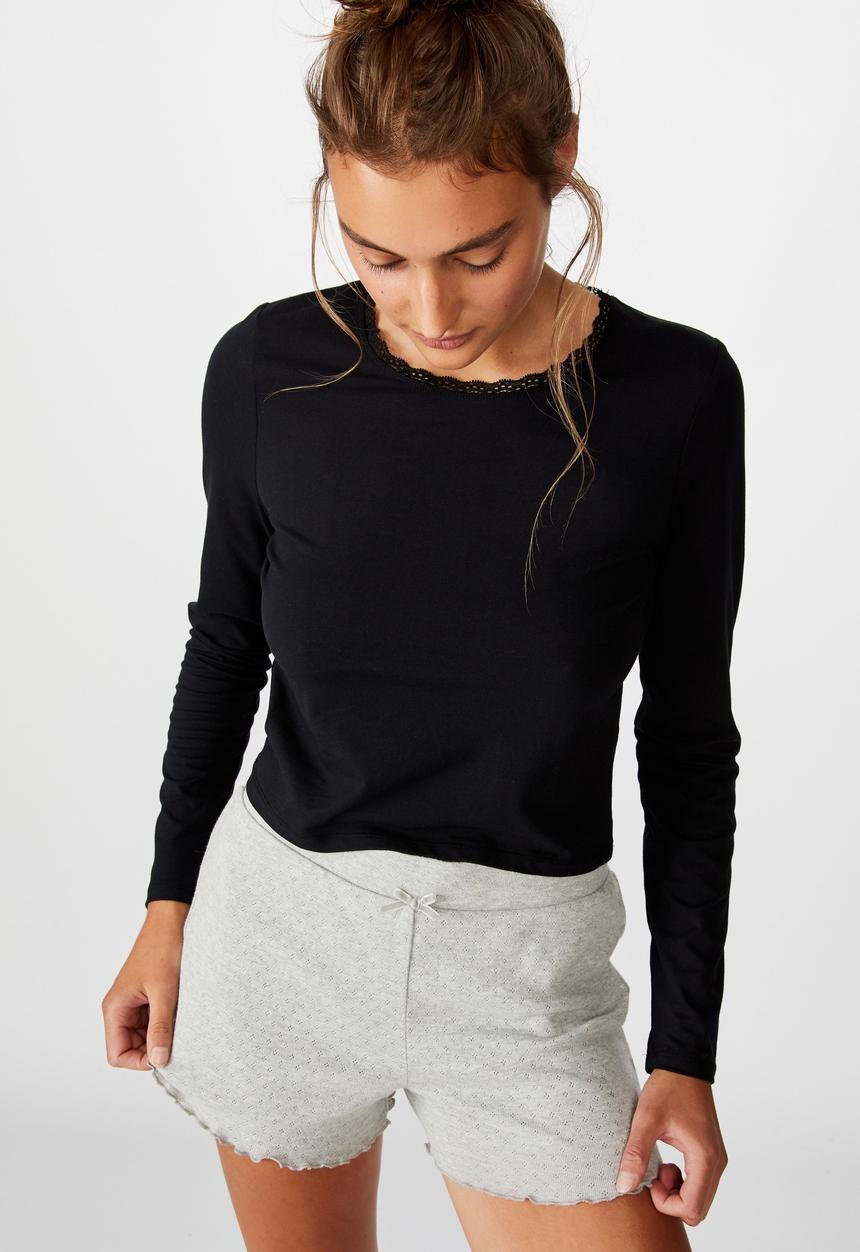 Cotton On - Bed time jersey top - black