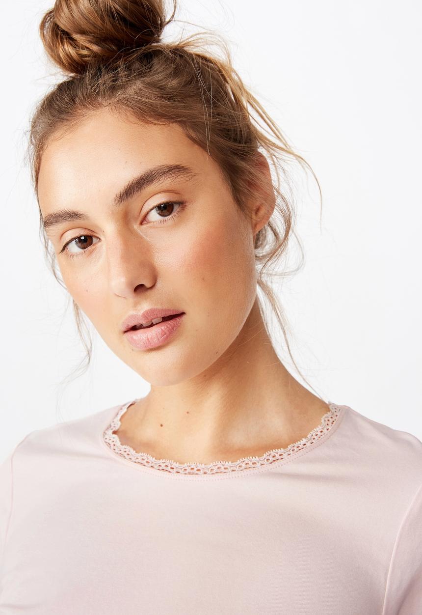 Cotton On - Bed time jersey top - crystal pink