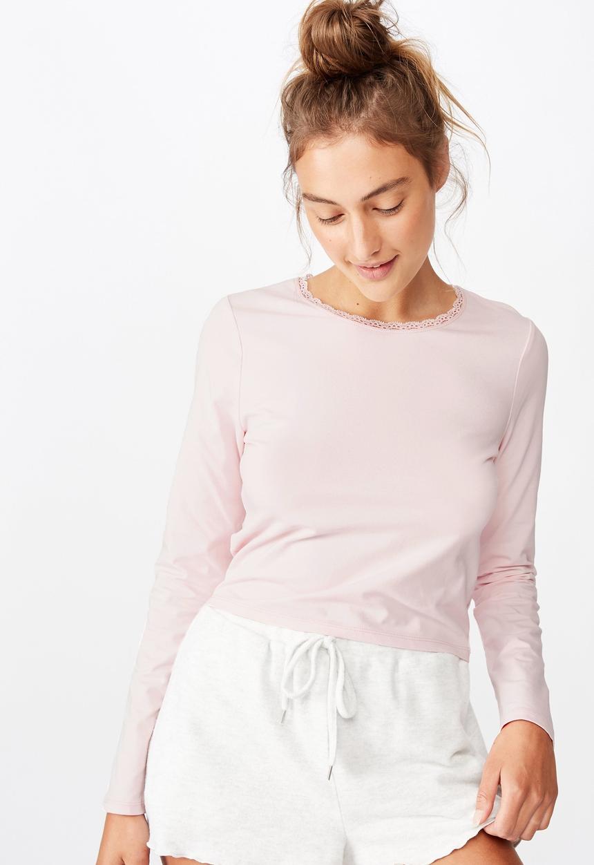 Cotton On - Bed time jersey top - crystal pink