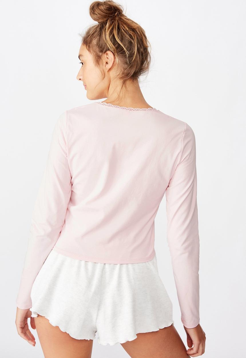 Cotton On - Bed time jersey top - crystal pink