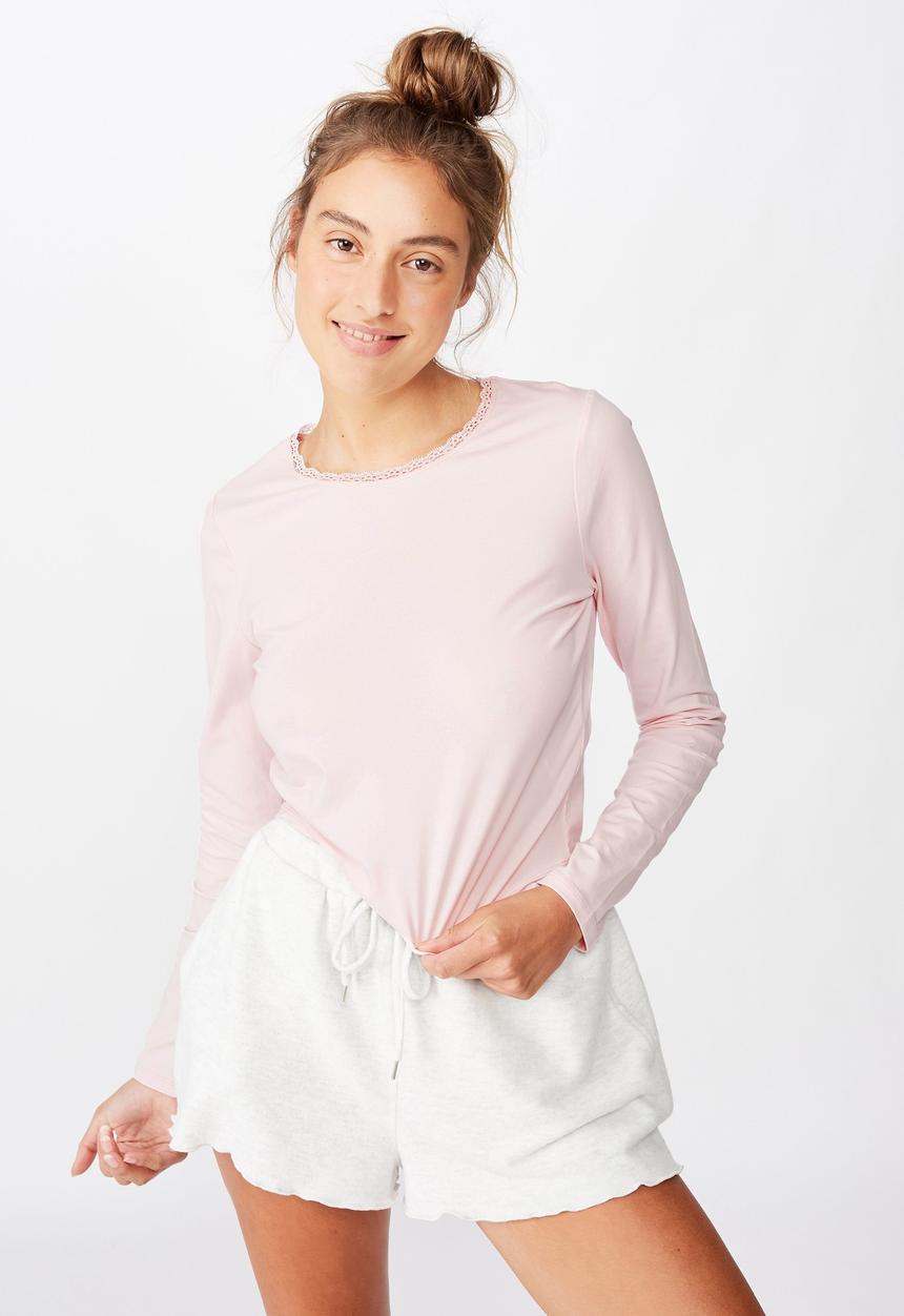 Cotton On - Bed time jersey top - crystal pink