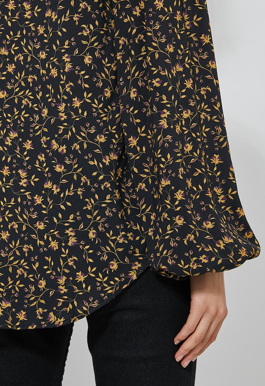 Superbalist - Key hole blouse - black & yellow