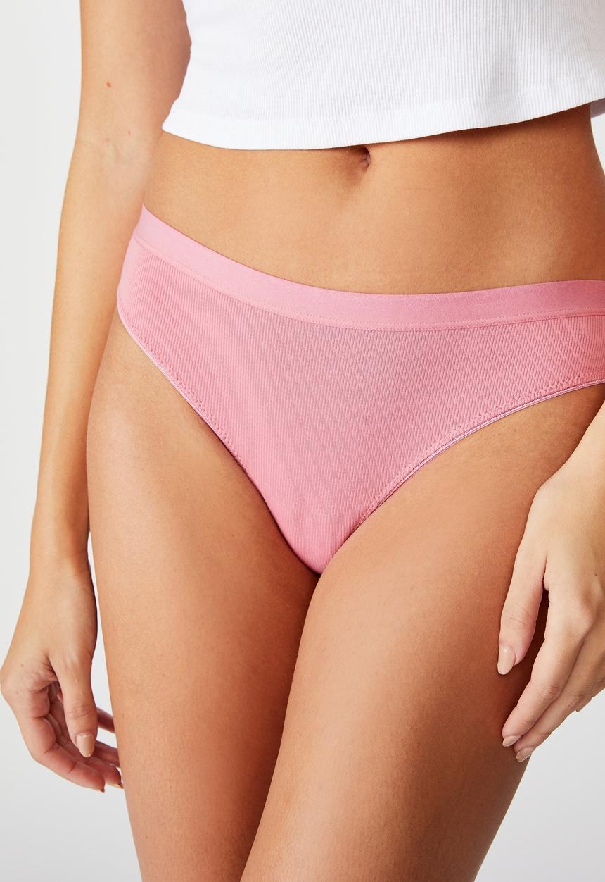 Cotton On - Cotton rib comfy G-string brief - bubblegum pink