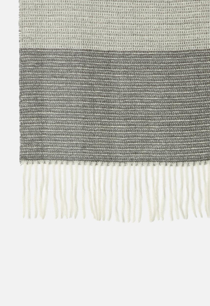 edit - Oversized fringed scarf - grey & cream