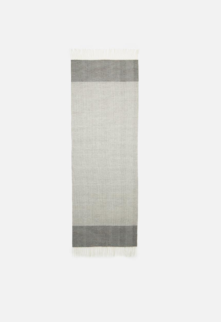 edit - Oversized fringed scarf - grey & cream