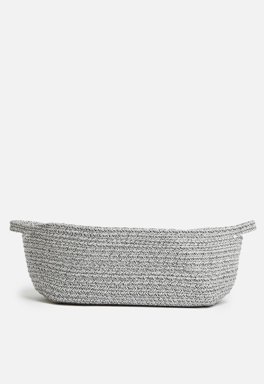 Sixth Floor - Cotton rope storage basket - black & white 