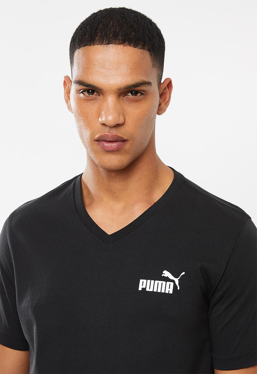 PUMA - Ess+ v neck tee - black