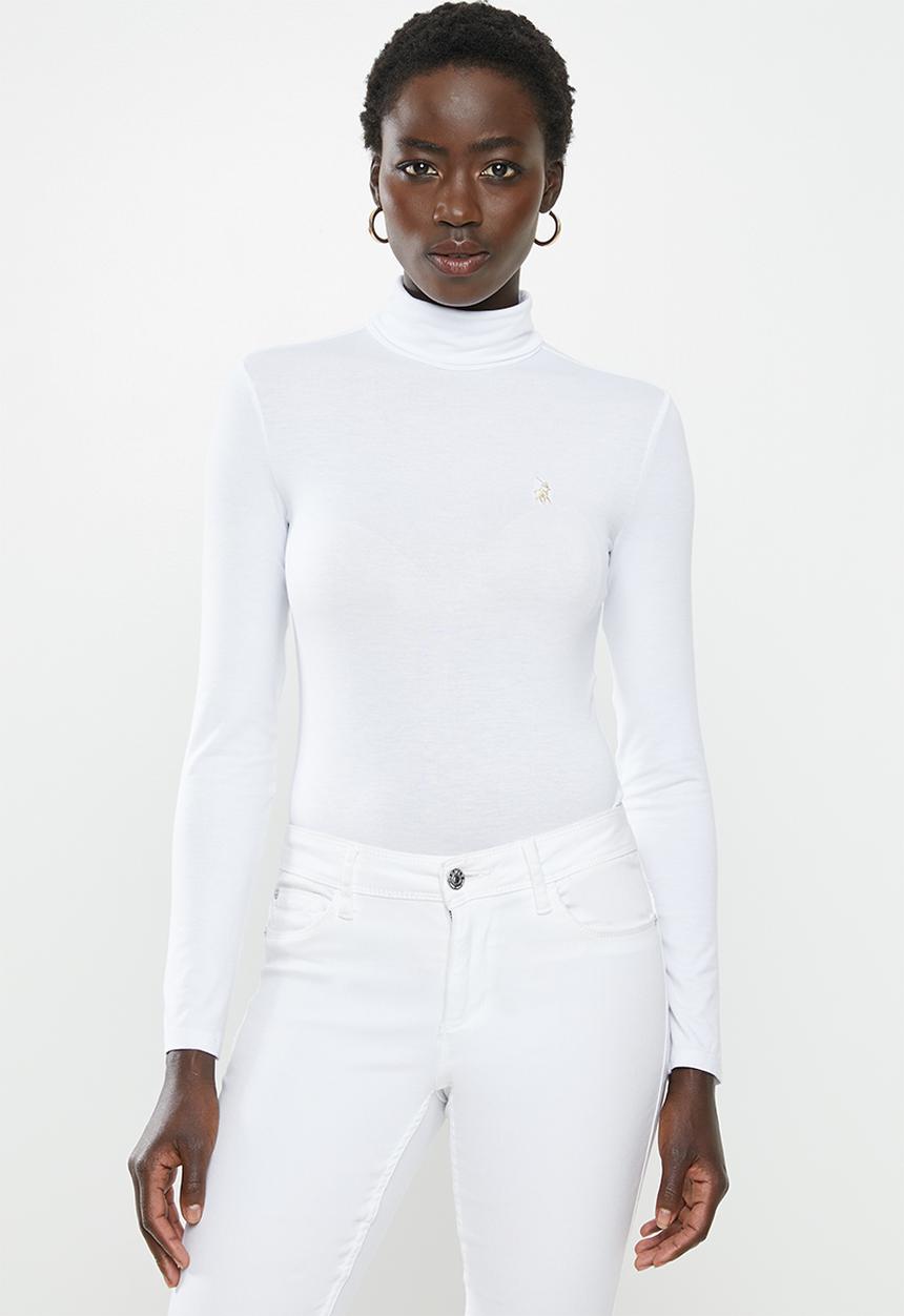 POLO - Brixton second skin polo tee - white