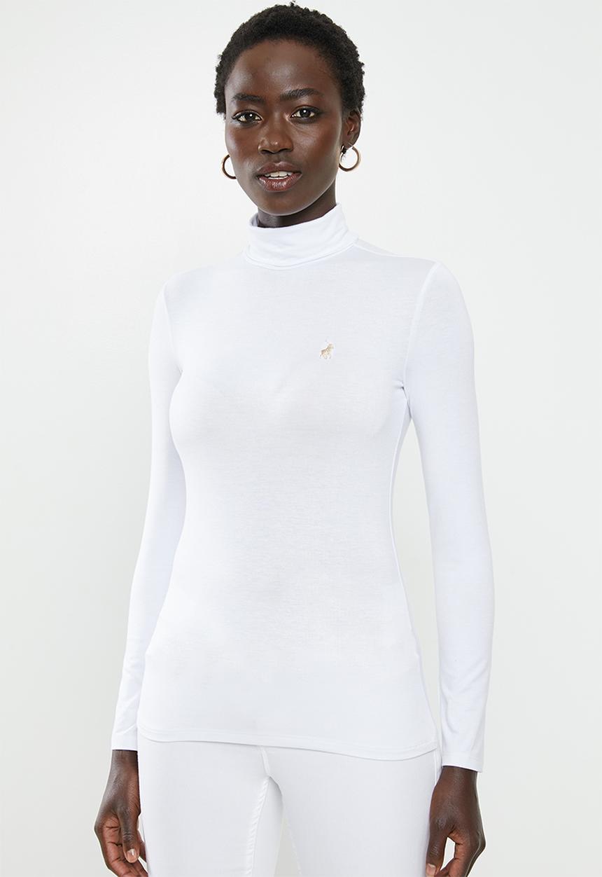 POLO - Brixton second skin polo tee - white