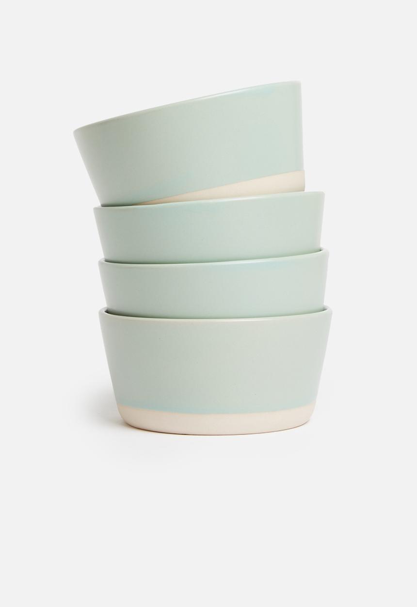 Sixth Floor - Ashen bowl set of 4 - duck egg