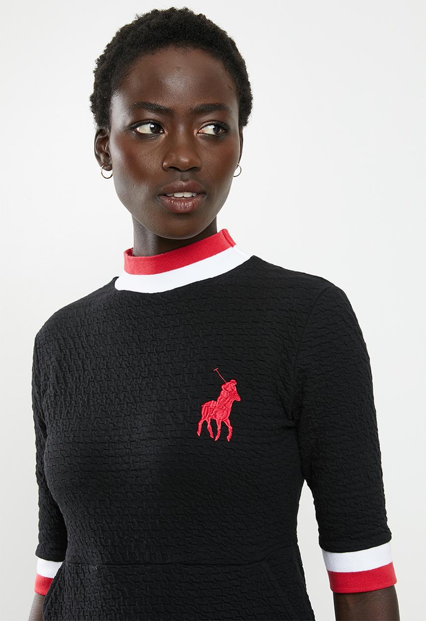 POLO - Monna rib turtle neck dress - multi