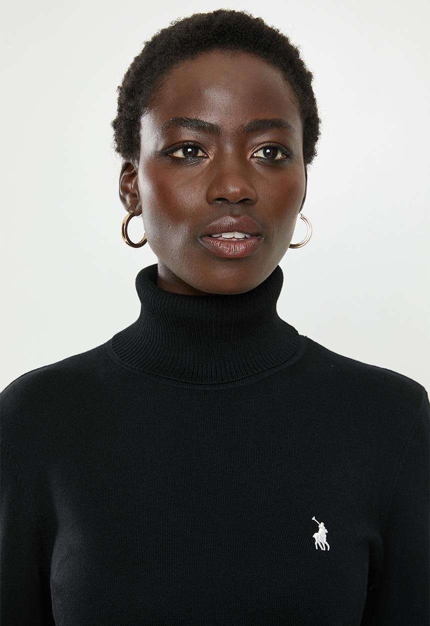 POLO - Eva long sleeve polo neck - black