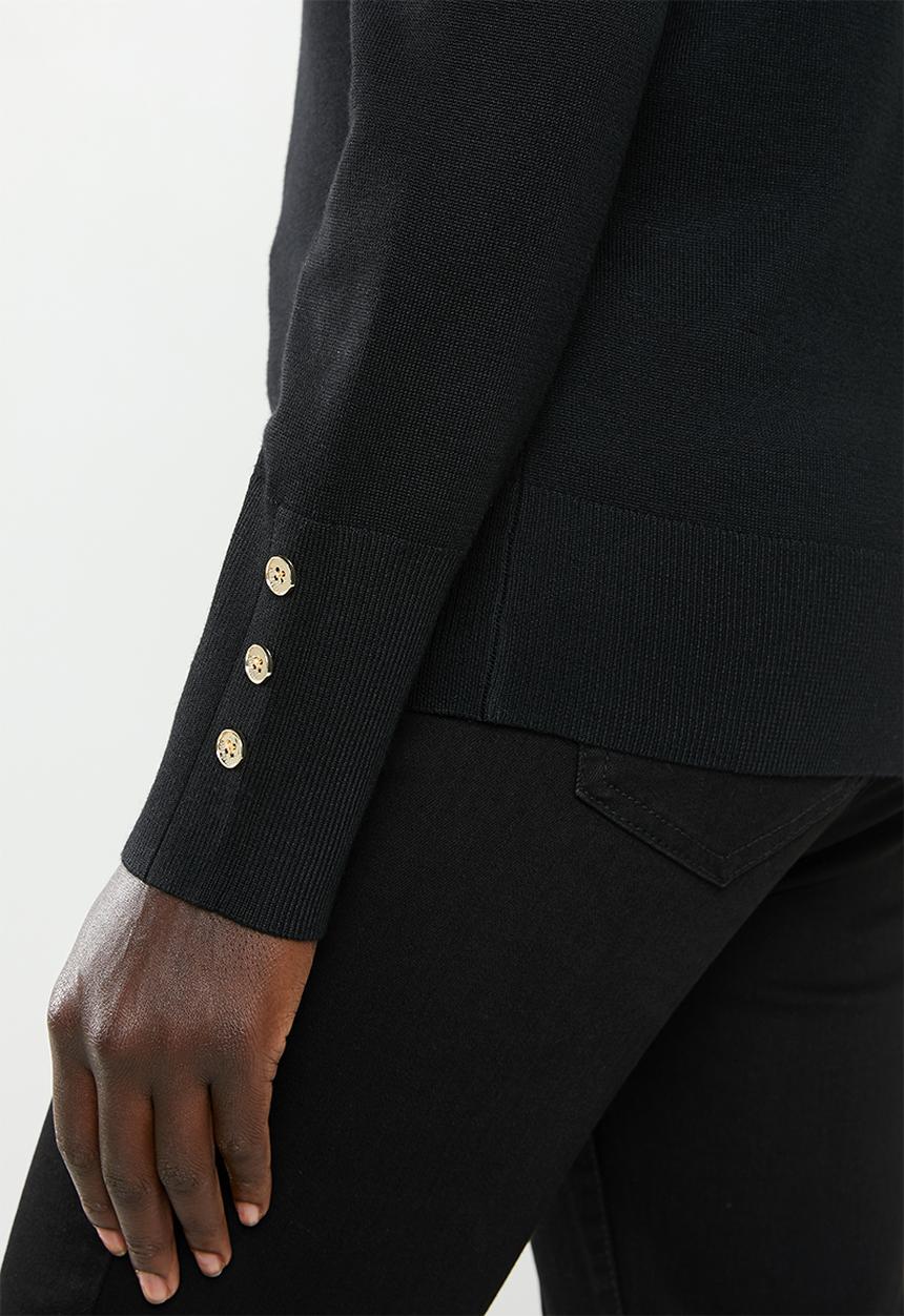 POLO - Eva long sleeve polo neck - black