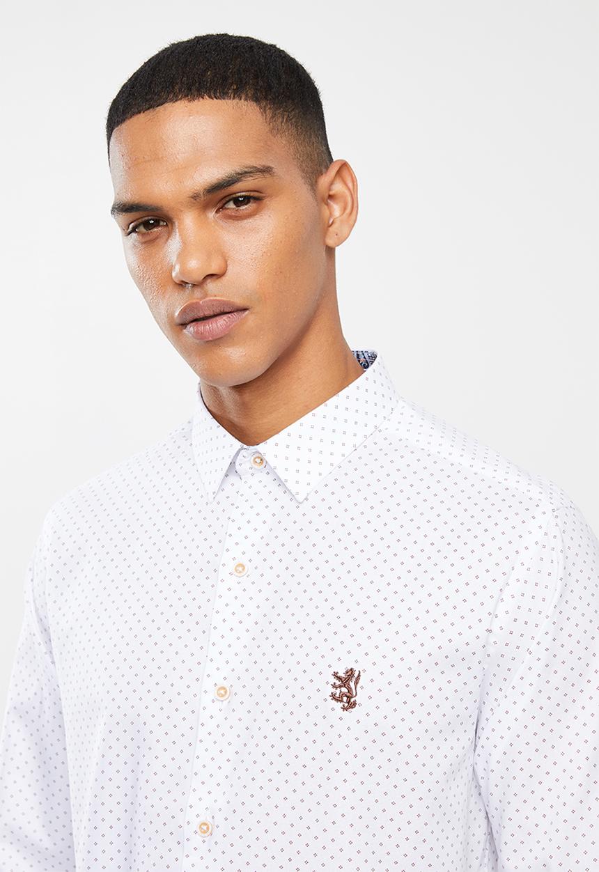 Pringle of Scotland - Luis long sleeve styled shirt - white