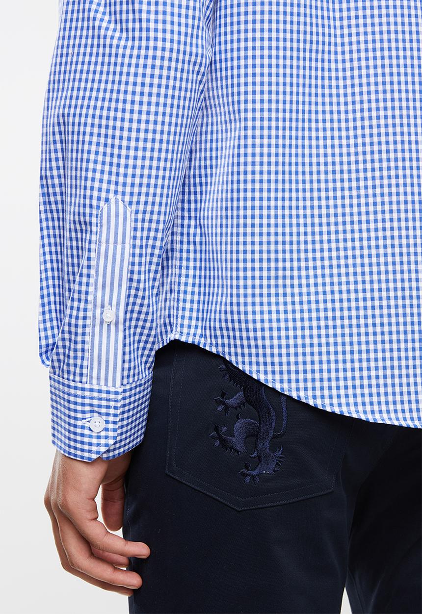 Pringle of Scotland - Devin long sleeve styled shirt - blue & white