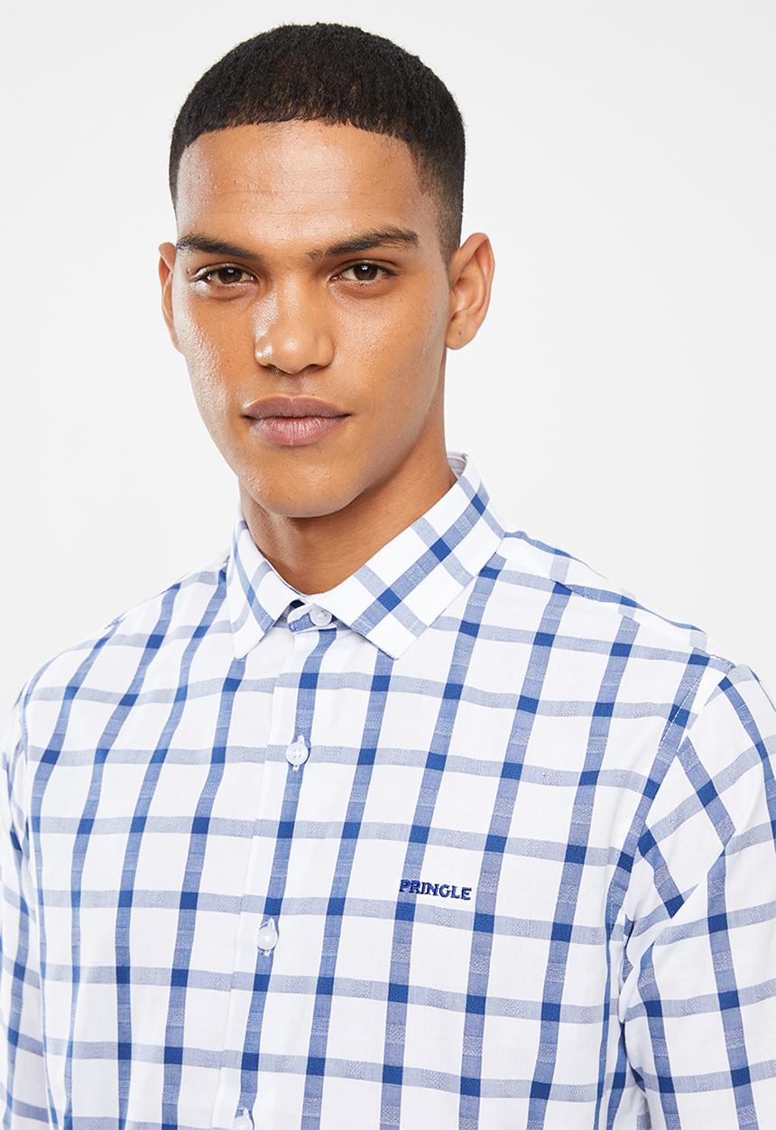 Pringle of Scotland - Maverick tailored shirt - white & blue
