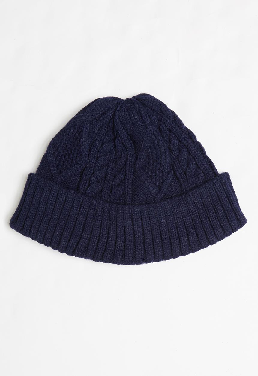 Superbalist - Cable knit fisherman beanie - navy 