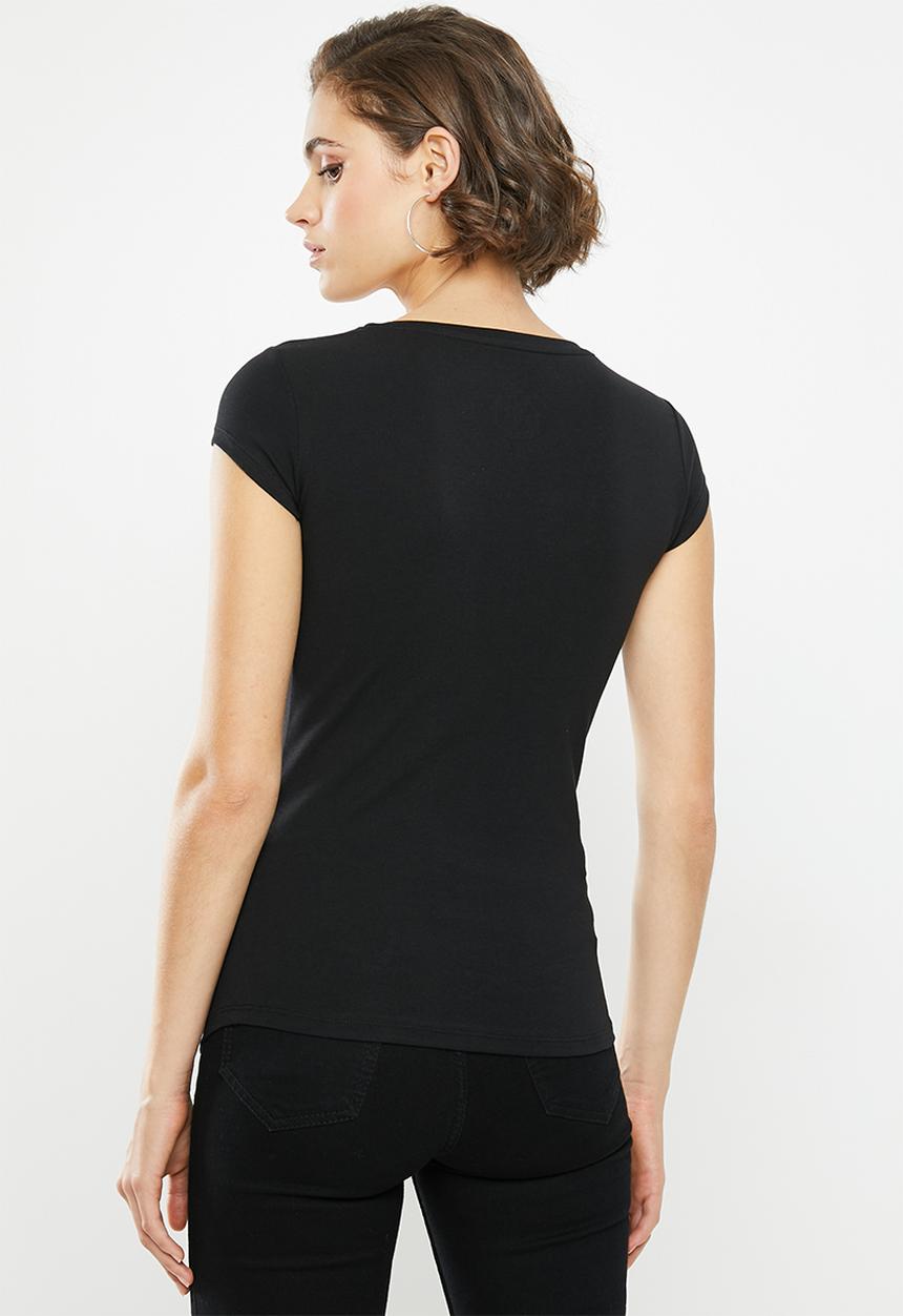SISSY BOY - One up logo tee with safety pin detail - black