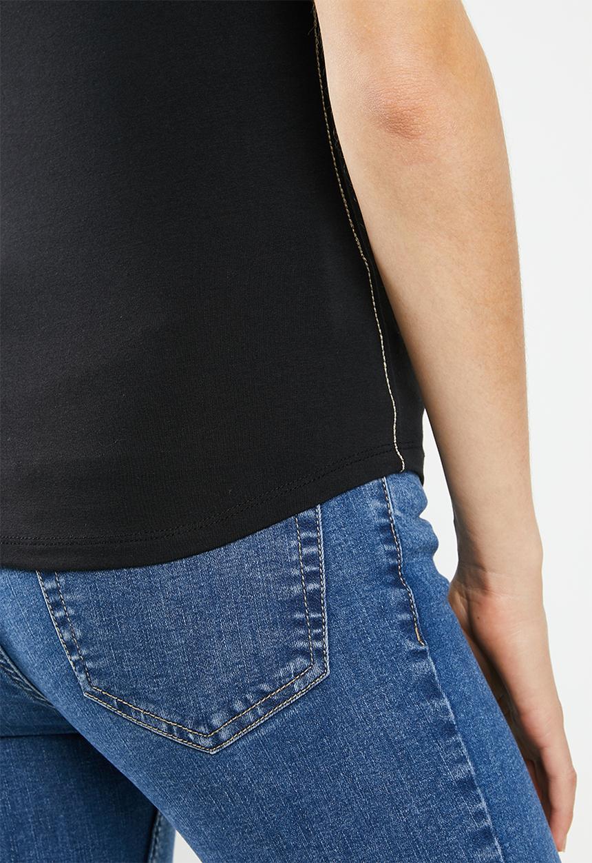 SISSY BOY - Round neck basic logo tee - black