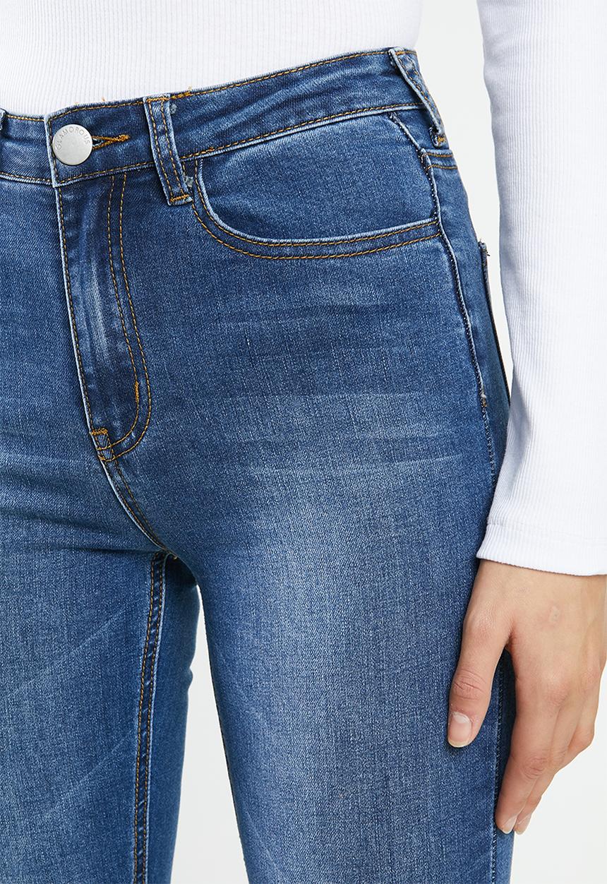Glamorous -  Wren high waisted ankle grazer - blue