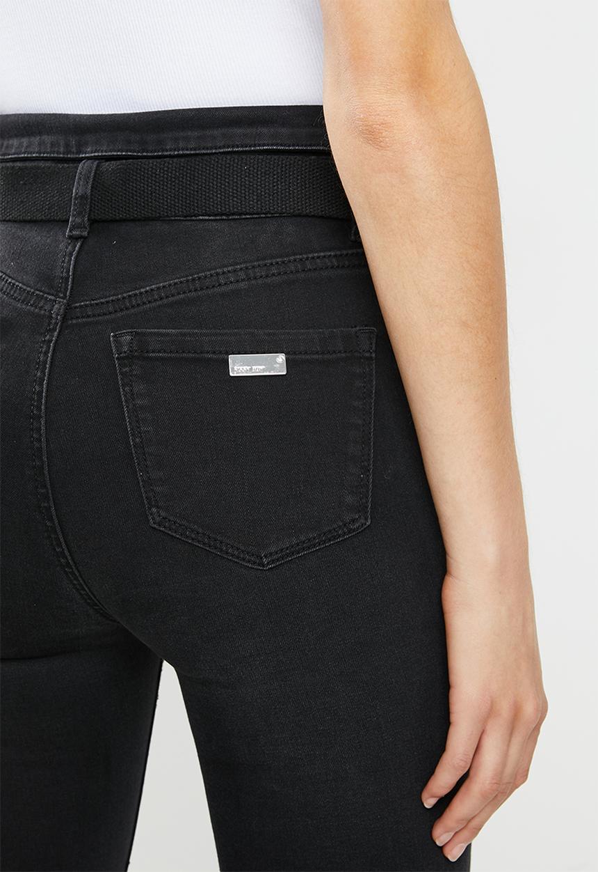 SISSY BOY - Ryder high waist skinny with flap and belt - black