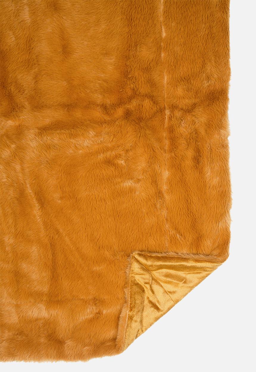 Hertex Haus - Panther faux fur throw - sulphur yellow