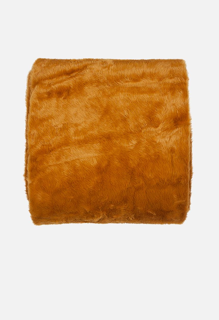 Hertex Haus - Panther faux fur throw - sulphur yellow