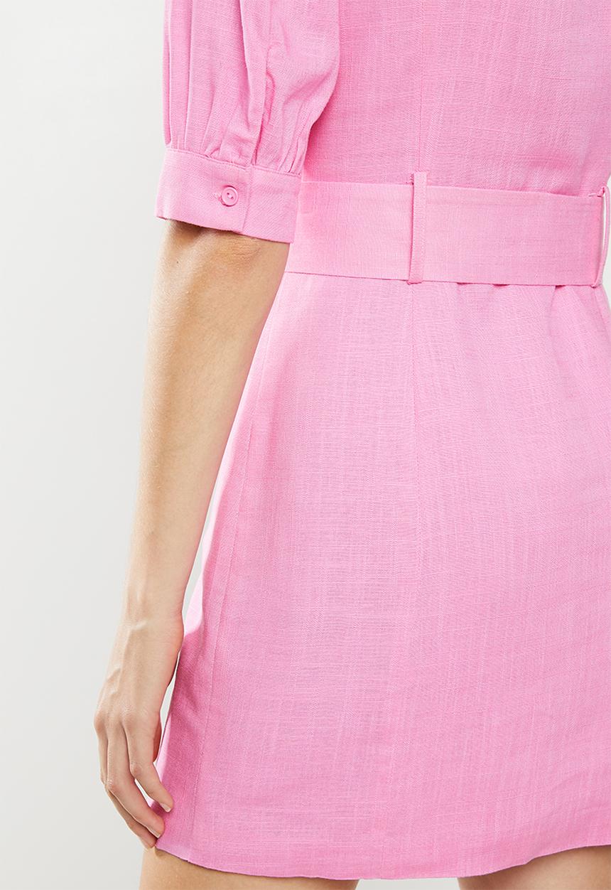 Glamorous - Belted mini shirt dress - pink