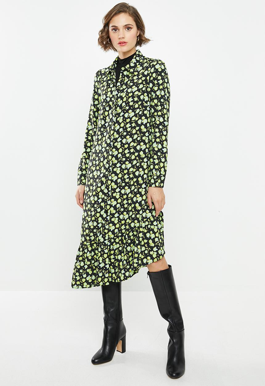 Glamorous - Mini wrap dress - green & black