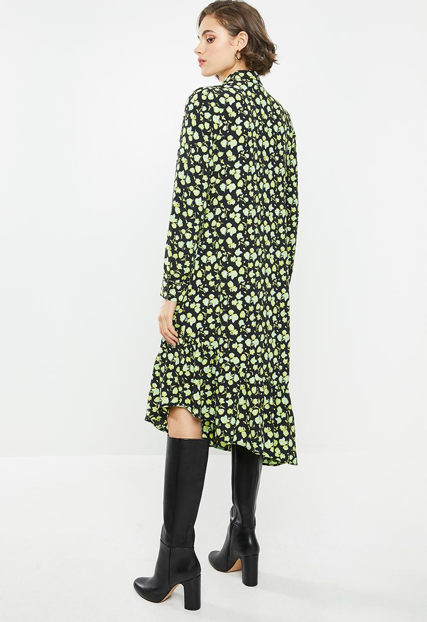 Glamorous - Mini wrap dress - green & black