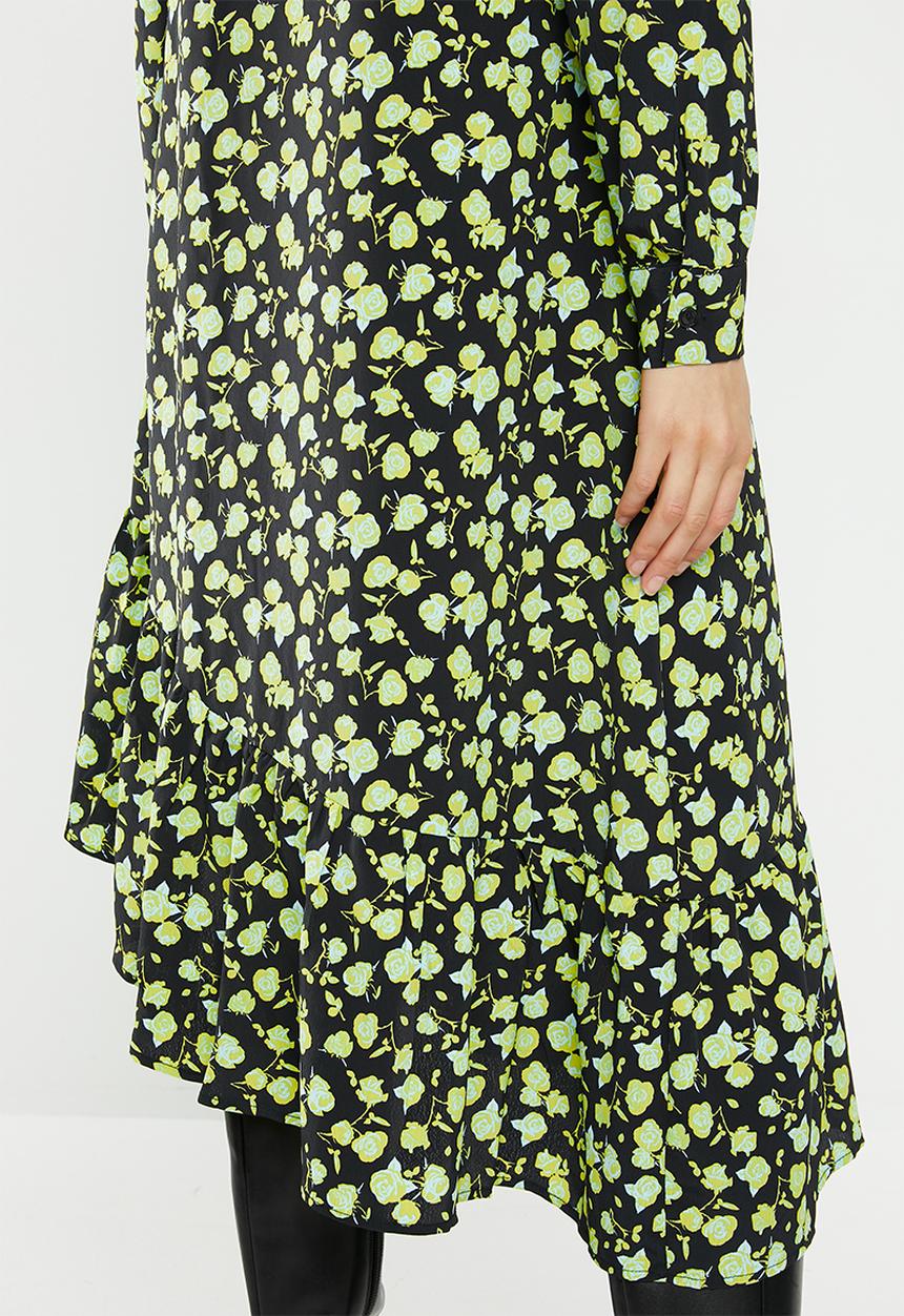 Glamorous - Mini wrap dress - green & black